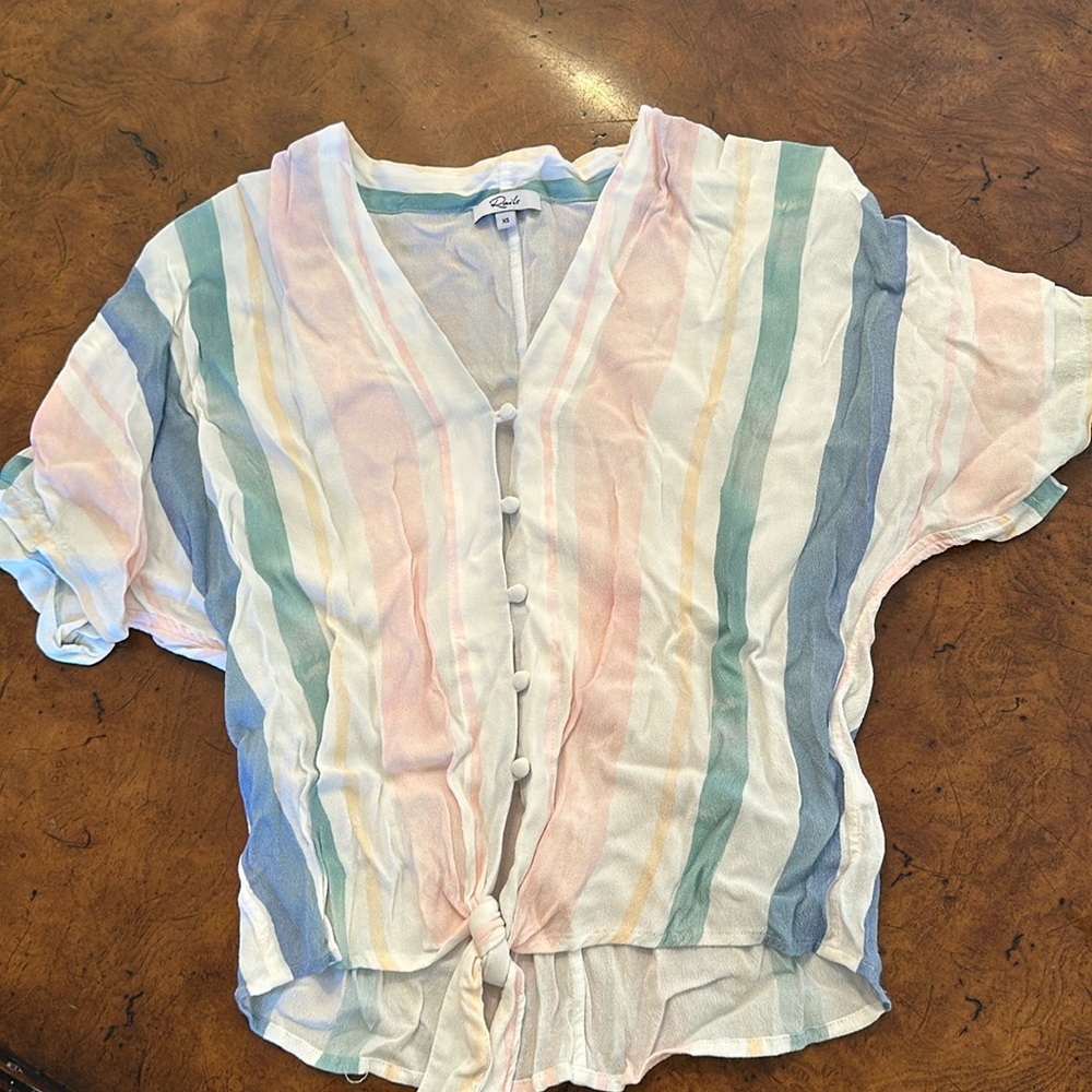 Rails XS button up crop top